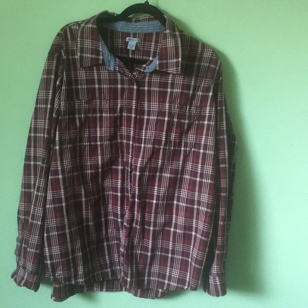 NWOT Carhartt XXL Maroon button up flannel